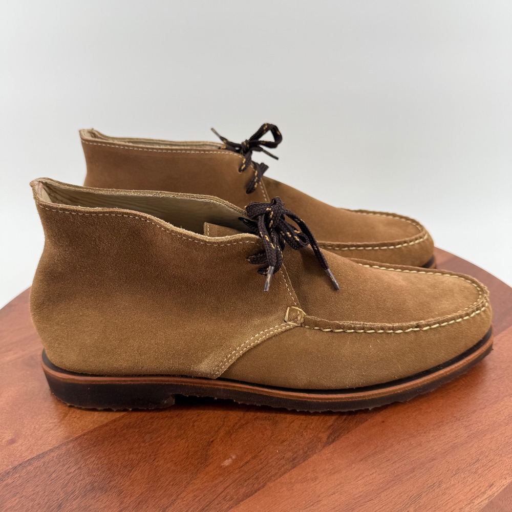 Allen Edmonds Hayden Premium Chukka Boots Tan Suede Moc Toe Lace Up USA Men 11M